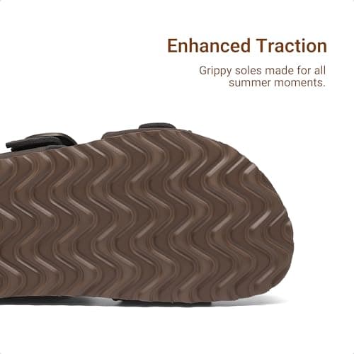 DREAM PAIRS Girls Boys Slides For Kids Non-Slip with Adjustable Straps for Indoor & Outdoor Toddler Little Kid/Big Kid,Size 3 Little Kid,Dark Brown,SKSS26001K - Thumbnail 5