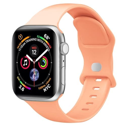 Sport Band Compatible with Apple Watch Bands 40mm 38mm 41mm 42mm 44mm 45mm 49mm for Women Men,Soft Silicone Waterproof Replacement Strap for Apple Watch Series 11 10 9 8 7 6 5 4 Ultra 3 2 1 SE - Image 1