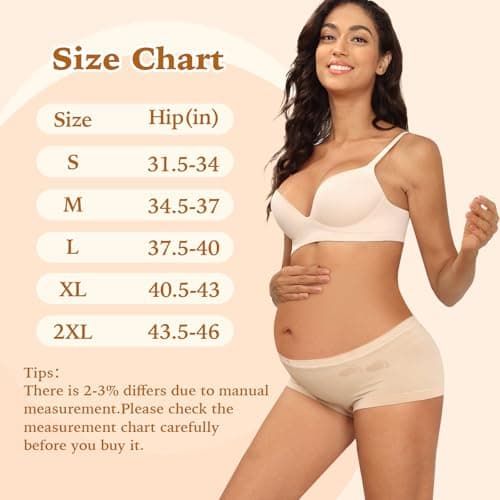 Y25D Maternity Underwear Cotton Blend Seamless Pregnancy Panties Under The Bump Postpartum Boyshort Underwear 3-Packs - Thumbnail 6