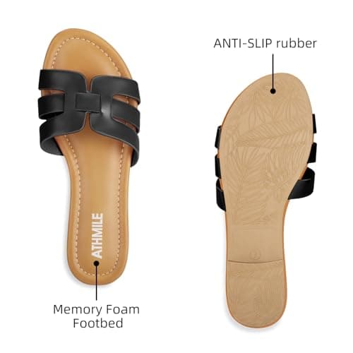 ATHMILE Sandals for Women 2026 Vacation Womens Sandals Dressy Summer Flats Sandals Women Slides for Party Wedding Beach - Thumbnail 4