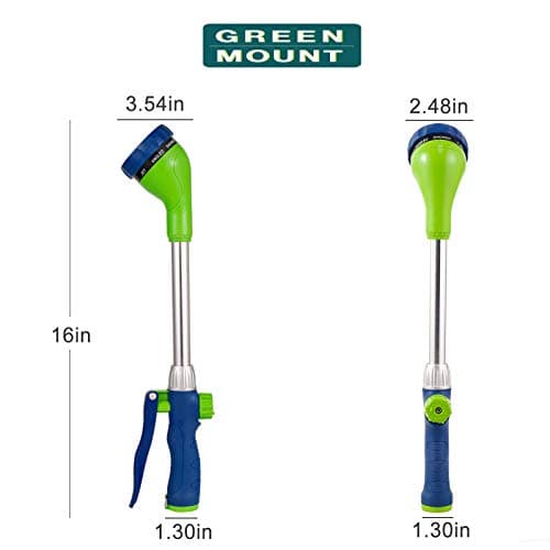 GREEN MOUNT Watering Wand, 16 Inches Sprayer Wand with 8 Watering Patterns for Lawn and Garden Use - Thumbnail 2