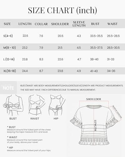 KIRUNDO Short Sleeve Sweater for Women 2026 Spring Summer Tops Crochet Round Neck Ruffled Hem Knit Pullover Casual Blouse(Army Green, XX-Large) - Thumbnail 6