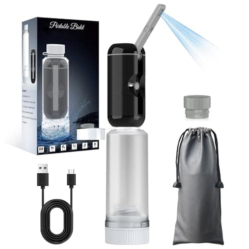 Portable Bidet for Travel,Rechargeable Travel Bidet Sprayer with Adaptor, Waterproof High Pressure Handheld Bidet for Women Men Personal Hygiene,Black - Image 1