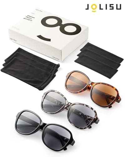 JOLISU 3 Pack Reading Sunglasses for Women, Sun Readers Glasses Spring Hinge Outdoor Sunglasses With UV400 Protection(1.50) - Thumbnail 5