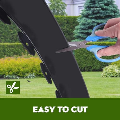 No Dig Landscape Edging 33FT, 4 Inch Plastic Edging for Landscaping with 100 Spikes, for Garden, Lawn, Flower Beds and Yard, Black - Thumbnail 5