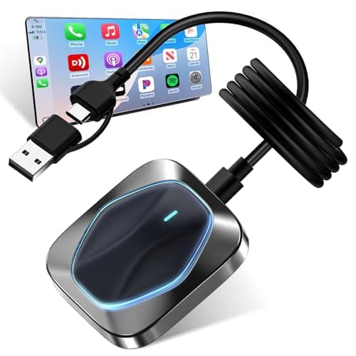 KEROLFFU 2in1 Wireless Carplay Adapter for iPhone Android,Plug n Play Automatic Reconnect,Convert Wired to Wireless Bluetooth Carplay Adapter Dongle (USB A/C) 03bb - Image 1