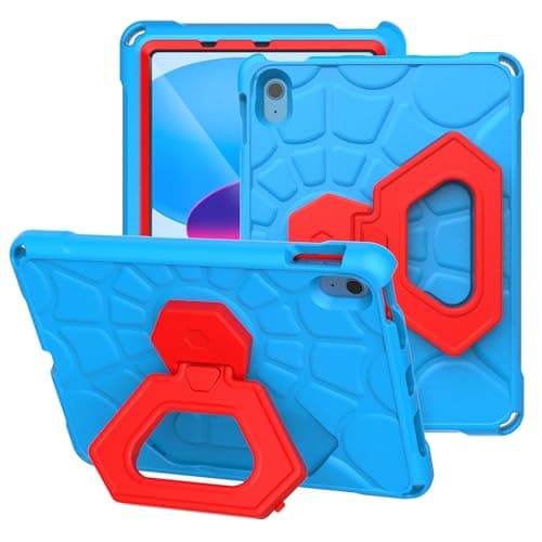 YIHE Shockproof Kids Case for iPad (A16) 11th Generation 11 Inch 2025/ iPad 10th Generation 10.9 inch 2022, Durable Protective Cover with Built-in Screen Protector & Stable Stand, Blue Red - Image 1