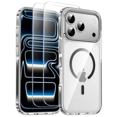 SMARTDEVIL for iPhone 17 Pro Case with 2 Screen Protectors, [Compatible with Magsafe][Anti-Yellowing][Military-Grade Protection] Shockproof Slim Magnetic Phone Case with Black Border Design