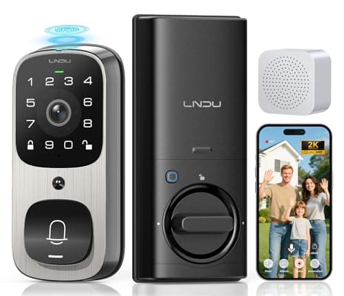 LNDU WiFi Smart Video Lock, 5-in-1 Fingerprint Keyless Entry Door Lock with App Control, Two-Way Audio, Dual Motion Sensors - Image 1