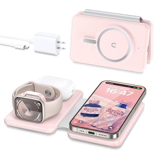 3 in 1 Wireless Charging Station for iPhone 17 16 15 14 13 12 Pro Max Plus – Foldable Magnetic Charger Pad for Apple Watch Series & AirPods – Fast Wireless Charging Dock for Travel & Home - Image 1