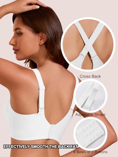 COCOMARTS Jelly Bras for Women No Underwire Seamless Push Up Scalloped Tshirt Bralettes Comfortable Wireless Everyday Bra White XX-Large - Thumbnail 5