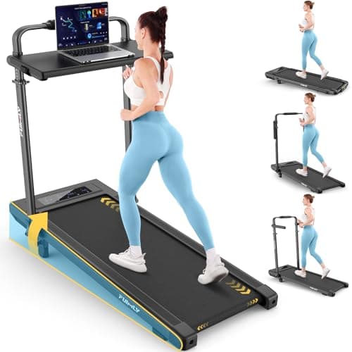 FUNMILY Upgrade Walking Pad Treadmill with 12% Incline & Handle Bar, 3.5HP Foldable Treadmills for Home Small, Under Desk Compact Walking Pad 400+lb Capacity, Shock Absorption - Image 1