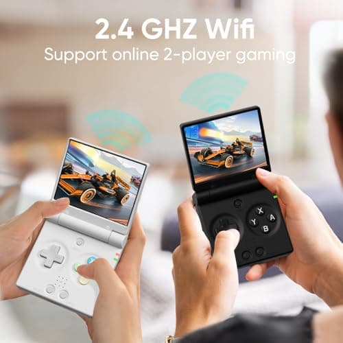 Miyoo Mini Flip Retro Handheld Game Console, 2.8 Inch 750*560 IPS Screen, Portable Linux Emulator Handheld, Gift for Men & Women, Yellow - Thumbnail 4