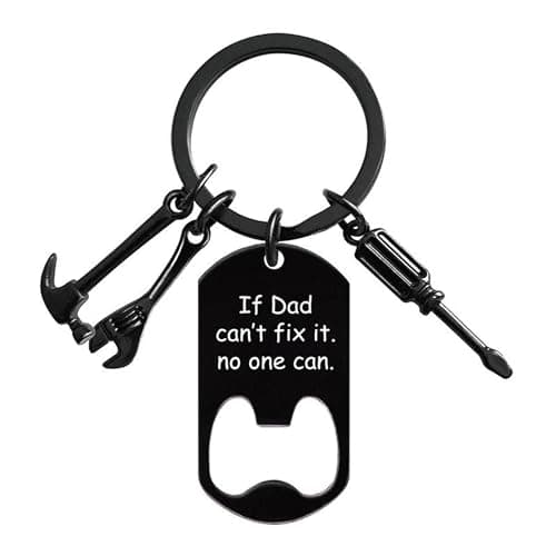 Ediseng Personalized Birthday Gifts for Dad,Cool Keychain for Men,Dad Gifts from Daughter/Son/Wife,Funny Keychain with Bottle Opener,Screwdriver,Hammer and Wrench - Image 1