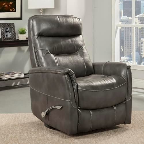 Parker Living Gemini - Flint Swivel Glider Recliner Chair with 90% Polyester, 10% PU Upholstery, Comfortable Nursery Recliner, Nursing Armchair with Smooth Reclining - Thumbnail 2