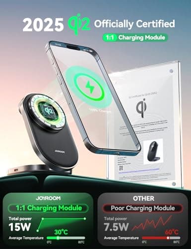 Qi2 3 in 1 Wireless Charging Station,JOYROOM 15W Fast Wireless Charger Stand for iPhone 16/15/14/13, Apple Watch, AirPods, Magnetic Foldable for MagSafe Charger for Multiple Devices (with 30w Adapter) - Thumbnail 2