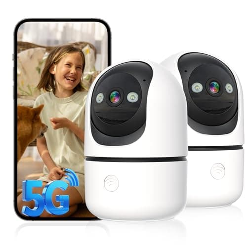 Gyliziex Indoor Security Camera 2 Packs, 2K 5G WiFi Baby/Pet/Dog/Nanny Cameras for Home Security, 360 PTZ Security Cameras with US Servers Phone App, 911 One-Tap Call,AI Smart Detection - Image 1
