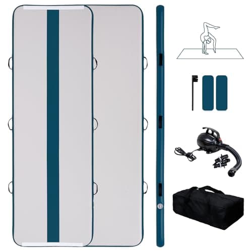 Tuxedo Sailor Inflatable Gymnastics Mat with Electric Pump, Storage Bag, Repair Kit–Air Mat for Home Training, Cheerleading, Yoga - Image 1
