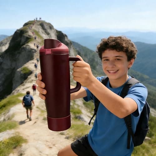 Spuhtiue 2PCS Protective Silicone Boots for Owala 30oz & 40oz FreeSip Sway Bottles (Black Cherry) - Thumbnail 2