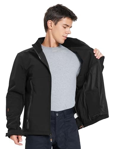 DURAWERK Softshell Jacket Mens Fleece Jacket Water Resistant Jackets Work Jackets for Men Tactical Jacket Windbreaker - Thumbnail 5