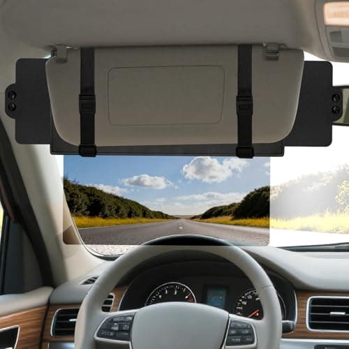 Veharvim Sun Visor Extender for Car (Polarized, UV400, PC Lens, 2 Side Sunshade), Car Visor Extender Sun Blocker, Visor Extender Attachment, Anti-Glare for Safe Driving - Image 1