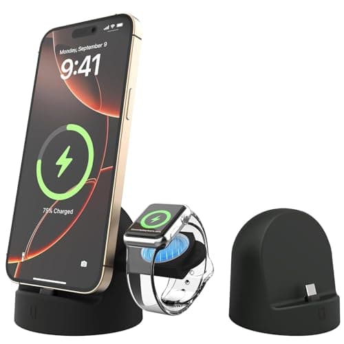 Charger Stand for Apple Watch and iPhone,USB-C Phone Charging Dock 15W Fast Charging,Support Nightstand Mode,for iPhone15/16/17/Samsung,for iwatch10/9/8/7/6/5/4/3/2/SE/Ultra/Ultra2 - Image 1