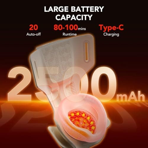 SKG Knee Massager with Heat for Pain Relief with Vibration for Joint Comfort, Cordless Heated Knee Brace with 5 Massage Modes and 3 Heating Levels, Perfect for Women Men Mom Dad, WS500 - Thumbnail 5