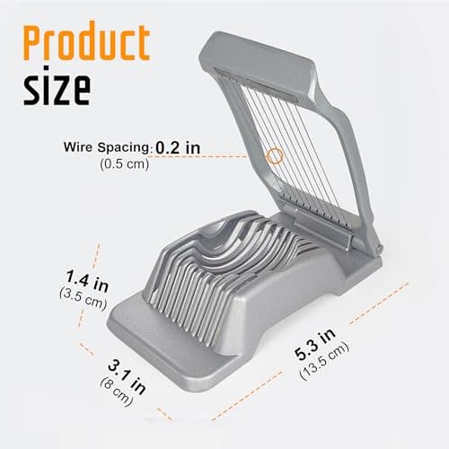 Yuzxaun Egg Slicer for Hard Boiled Eggs, Stainless Steel Wire, Heavy Duty Aluminium Egg Cutter Dishwasher Safe for Egg Strawberry Soft Fruit, Sliver - Thumbnail 4
