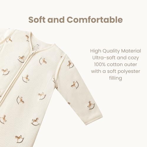 AnZai 2.5 TOG Baby Sleep Sack, Super Warm Quilted Wearable Blanket with Removable Sleeves, Cozy Winter Sleeping Bag for Infants and Toddlers, Two-Way Zipper, 0-6 Months - Thumbnail 4
