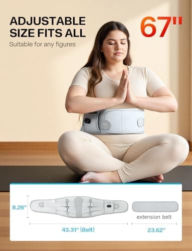 ALLJOY 67" Cordless Heating Pad for Back Pain Relief FSA Eligible HSA, 10000mAh Lower Back Massager with 3 Heat 3 Vibration, Portable Heating Pad for Cramps, Birthday Gifts for Women Men Mom Dad - Thumbnail 5