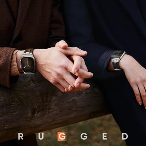 Suitisbest Leather Bands Compatible for Apple Watch Band 42mm 41mm 40mm 38mm, Genuine Leather Rugged Durable Metal Connector Replacement Strap for Women Men iWatch 11 10 9 8 7 6 5 4 3 SE - Thumbnail 5