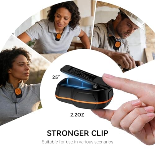 Wearable Bluetooth Speaker, 2.2oz Magnetic Clip on Speaker, IPX6 Waterproof Built-in Mic Clip Speaker, 400mAh Mini Speaker 5.4 Bluetooth, TWS Small Portable Speaker Gifts for Men Women Dad Mother - Thumbnail 4