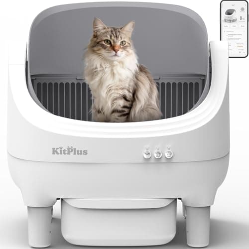 Self Cleaning Litter Box, Automatic Cat Litter Box-APP Control, Open-Design Electric Litter Box, Safety Anti-Pinch, Odor-Free Waste Disposal Includes Trash Bags, Suitable for Multiple Cats, White - Image 1
