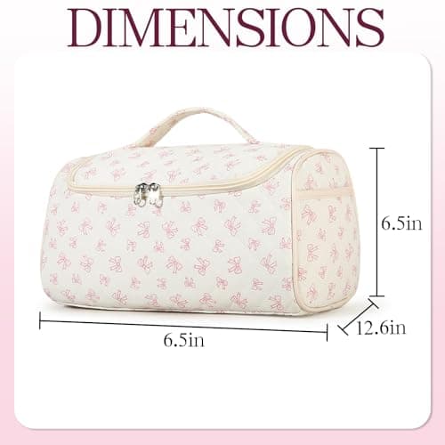 AMZMA Quilted Hair Tool Bag for Travel Storage, Large Organizer Case for Hair Dryer with Hanging Hook & Handle,Organizer with 4 Thickened Compartments, Lightweight - Thumbnail 2