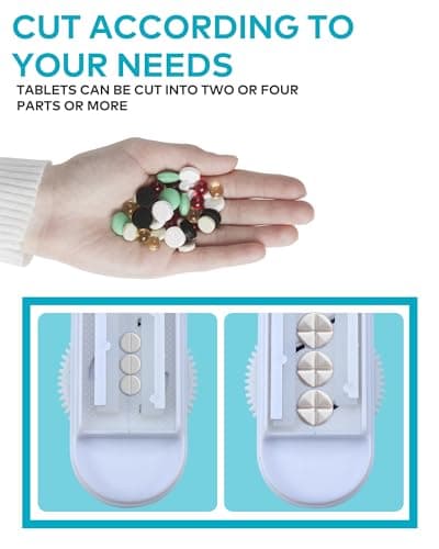Adjustable Pill Cutter Splitter for Small and Tiny Pills, Larger Pills, Pill Splitter with Centering Device Accurately Cuts Multiple Pills a time,Tablet Cutter with Hidden Sharp Blade - Thumbnail 6