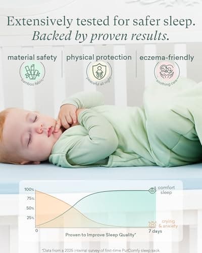PurComfy Supersoft Sleep Sack 1.0 TOG, Premium Bamboo Viscose Baby Sleeping Bag, 2-Way Safe Zipper Sleep Sacks 6-15 Months (Midnight) - Thumbnail 2