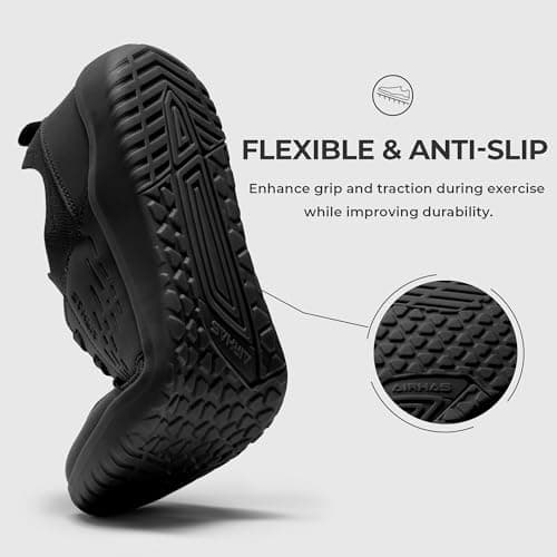 AIRHAS Mens Barefoot Shoes with Wide Toe Box Gym Workout Sneakers for Men Zero Drop Walking Shoes(Black,11.0) - Thumbnail 5