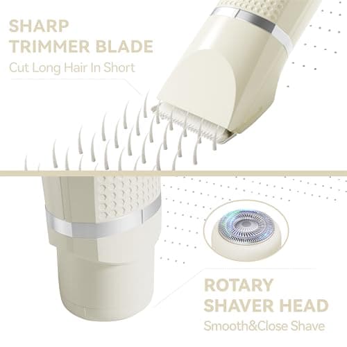 3-in-1 Electric Razor for Women,Pubic Hair Trimmer Bikini Trimmer Waterproof,Hari Trimmer for Women Rechargeable, Trimmers for Grooming,Lady Shaver - Thumbnail 3