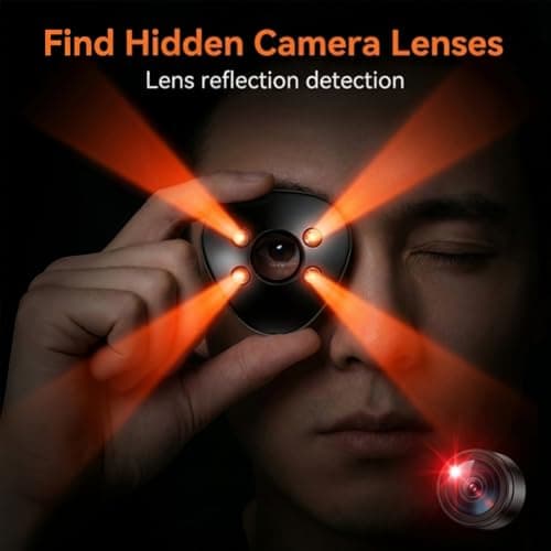 KEULGOUL Hidden Camera Detector, RF Signal Detector and Magnetic Field Detector, Portable Camera Lens Finder, Rechargeable Privacy Scanner for Hotel Room, Car, Office, Home and Travel - Thumbnail 5