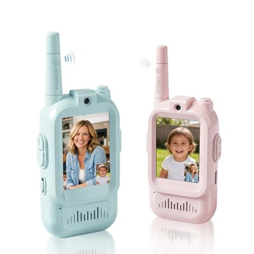 Video Walkie Talkies for Kids, 2 Pack Rechargeable Facetime Video Chat with Camera, Voice Changer, Ringtones, Secure Channel, 1600ft Long Range Intercom Toys for Indoor Outdoor, Ages 3–12 Boys Girls - Image 1