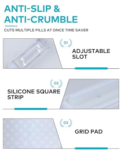 Adjustable Pill Cutter Splitter for Small and Tiny Pills, Larger Pills, Pill Splitter with Centering Device Accurately Cuts Multiple Pills a time,Tablet Cutter with Hidden Sharp Blade - Thumbnail 5