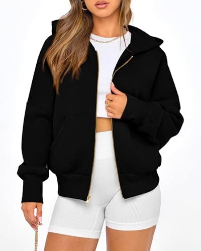 BTFBM Hoodies For Women Spring Clothing 2026 Long Sleeve Zip Up Fleece Fashion Sweatshirts Jacket Y2K Hoodie Fall Fashion(Black, Small) - Thumbnail 2