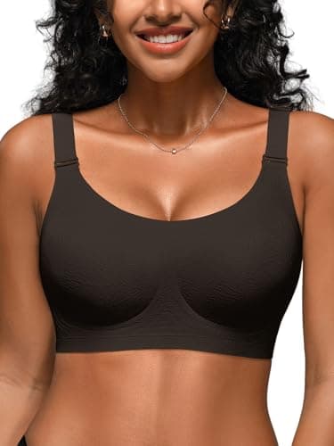 Cuteio Bras for Women No Underwire, Full Coverage Seamless Comfortable Bralette with Support and Lift, Wireless Padded Bra Black - Image 1