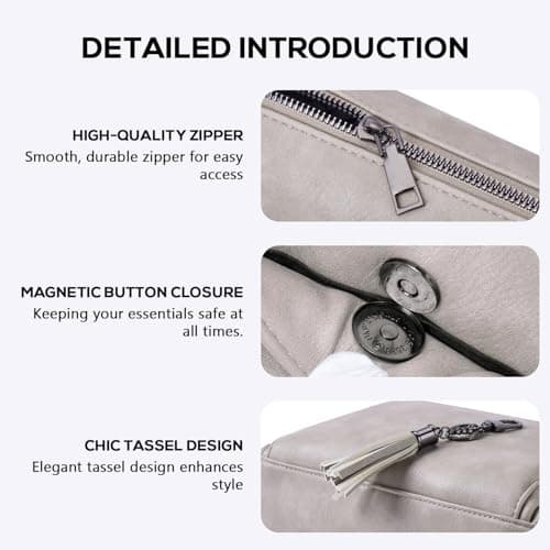 POIUGOYA Crossbody Purses for Women Trendy,Vegan Leather Medium Crossbody Bag,Women's Crossbody Travel Purse Built in Wallet - Thumbnail 6