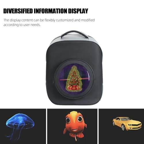 Missyou 3DHologramFan Led Backpack,16.1" 3DHologramFan Projector Advertising Commercial TVs & Displays with Cover, 700 Video Library and Remote for Business Store Signs,Bar,Casino,Christmas tree,Party - Thumbnail 6