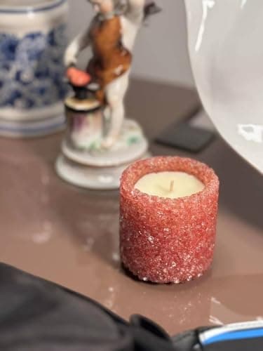 Crystal Geode Candle Healing Energy Stone, Rose Quartz Cinnamon, Gourmand Perfume - Handmade Wishing Gifts, Attraction, Mindful Intentions, Home Decoration Valentine Decor - Love Gifts for Women - Thumbnail 4