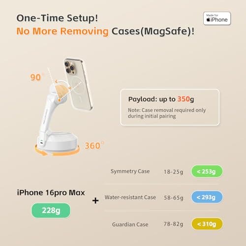 COMITOK Magnetic Auto Face Tracking Stand Tripod MOTA for iPhone Follows Your Movement Hands-Free Video Recording with 360 Degree Holder for Livestreaming, Vlog, Support Tiktok, YouTube - White - Thumbnail 4