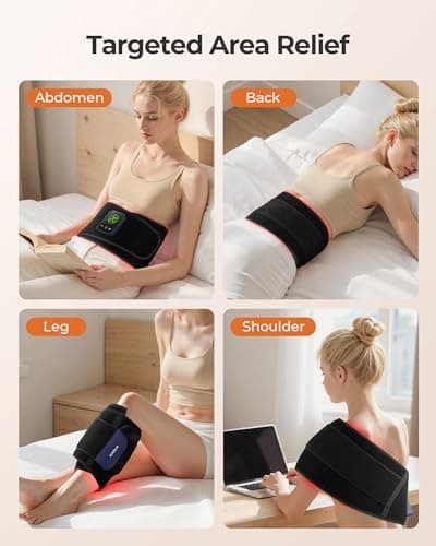 XASLA Red Light Therapy Belt, 660nm & 850nm Near Infrared Light Therapy for Body with Timer, 5000mAh Battery, Portable & Cordless, Red Light Therapy Wrap for Pain Relief - Thumbnail 6