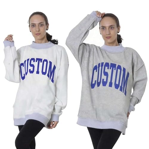 ROSLILY Personalized Reversible Mock Neck Sweatshirts Womens Oversized Pullover Custom College Team Mockneck Game Day Mock Neck Football Sweatshirt For Sports Lover College Student - Image 1