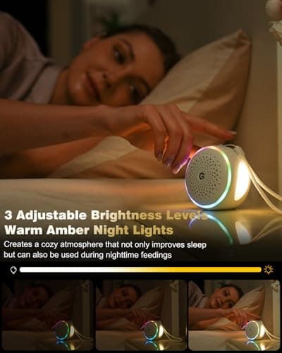 White Noise Sound Machine with 27 Soothing Sounds,Sleep Sound Timer and Memory Function - Portable Sound Machine for Baby and Adult at Home,Office,Travel and More - Thumbnail 4